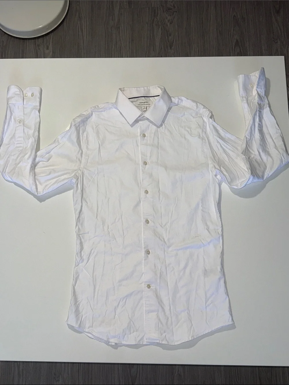 BANANA REPUBLIC SLIM-FIT WRINKLE-RESISTANT DRESS SHIRT SIZE S